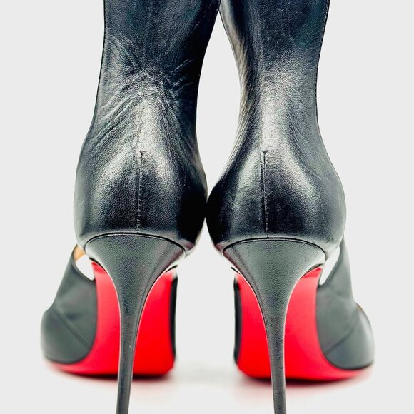 Christian Louboutin Black Pointed‑Toe Ankle Strap Heels | Size 7 - Picture 4 of 4